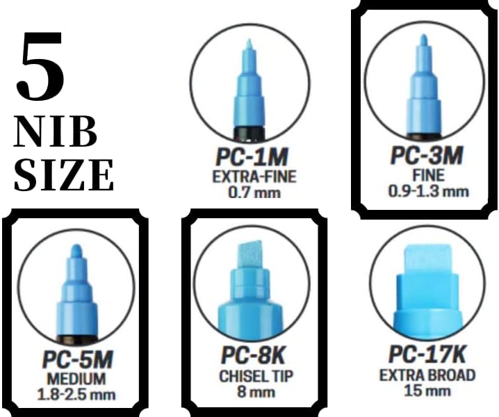 Posco Marker Sanetomo Posca Marker akrilne boje za olovke Primarni kolor set 3 Boja set od 9 olovke PC-3M / PC-5M / PC-8K Fine / Srednje