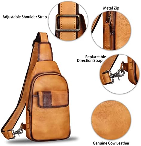 IVTG prave kože Sling torbe planinarenje Sling ruksaci ramena Fanny paket Vintage ručno Crossbody grudi Daypack