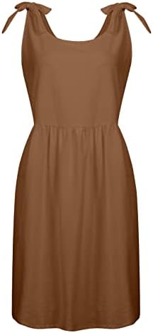 Haljine za žene 2023, Ženska remen Casual Solid Color Doll suknja Lagana struka Velika verzija Modna pamučna haljina