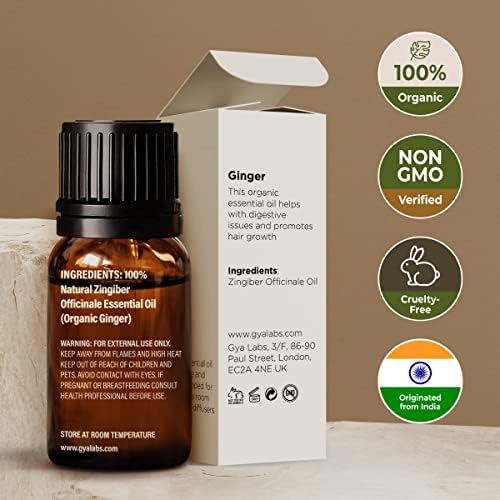 Esencijalno ulje organske đumbirske ulje za trbuh masti i boli i ružmarno ulje za set za rast kose - čista terapijska esencijalna