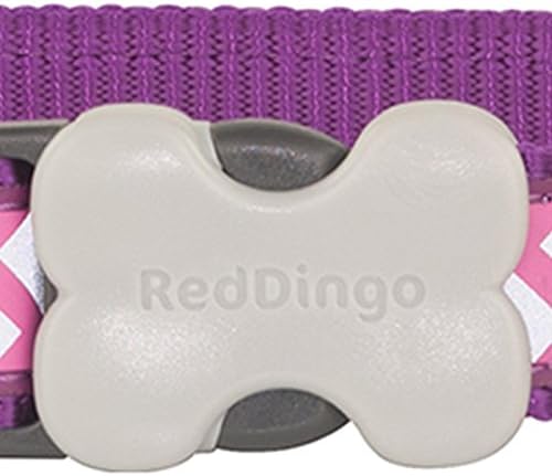 Crveni Dingo reflektirajuća kožnica za pse, srednje, ljubičasta