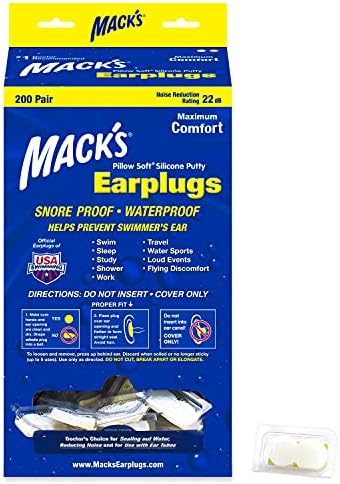 Mack's Pillow Meki Silikonski čepići za uši - 200 PAR dozator - originalni Silikonski Kit za uši za uši za spavanje, hrkanje, plivanje,