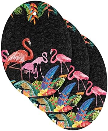 Alaza Tropical Flamingo Cvijeće i palmine prirodne sunđere Kuhinjski celulozni spužvi za jela Perilica kupaonica i čišćenje domaćinstava,