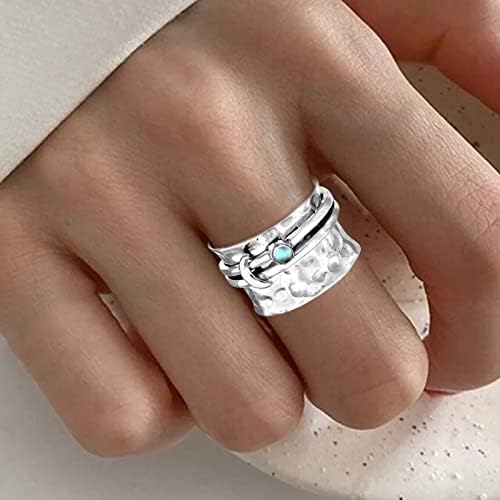 Obećajte prstenove za žene Vintage Moon cirkons Prikljucivi se ručni nakit srebrni vintage zaručni prsten
