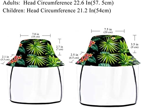 Zaštitni šešir za odrasle sa štitnikom za lice, ribarsku šeširu protiv sunca, tropski palminski list ananas Havajski cvijet moderan