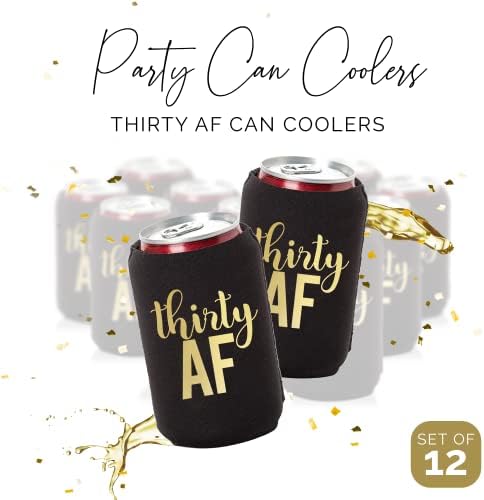 Trideset AF-a mogu hladnije, hladnjake od 12 rođendana, set 12, crno / bijeli i zlatni trideseti rođendanski čaše, savršeni za rođendane,