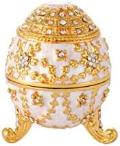 Qifu Faberge Egg Style Ručno oslikana šarkasto nakit TRIKET kutija, jedinstveni ukras za kućni dekor, odlična ideja za poklon za porodicu