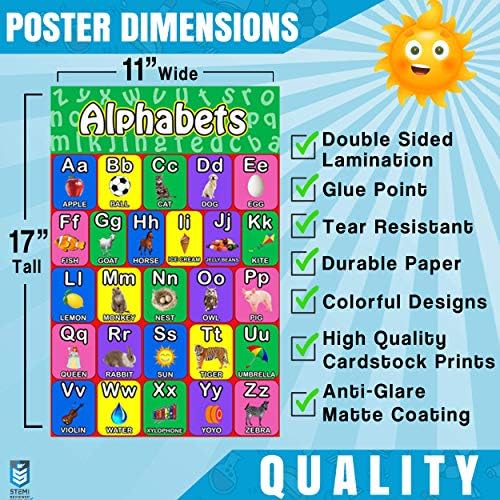 20 veliki STEM edukativni posteri za djecu predškolski Posteri edukativni posteri za malu djecu i laminirani abecedi Posteri brojevi