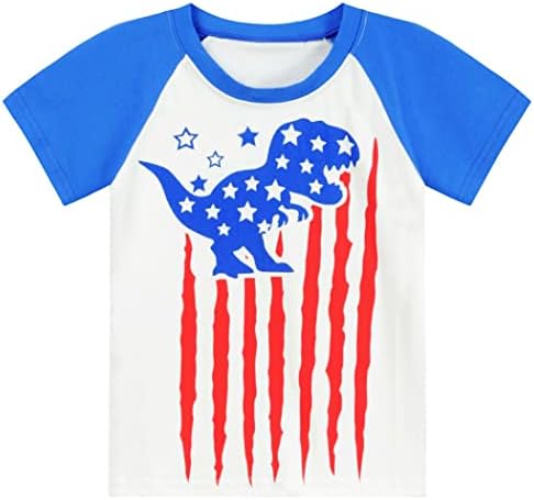Majica Dinosaurske majice Toddler Top Majica Rex Dino Baby American Flag Odjeća za odjeću Toddler