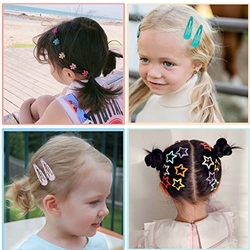 Kaiersi Girls Hair Accessories Set, metalne kopče za kosu Samll šarene kravate za kosu cvjetne kandže za kosu, držači za rep za malu