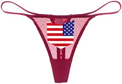 Bikini gaćice za žene bez šou 4. srpnja zavoj rastezanje T-leđa niske struke Patriotske zvijezde Stripes Print Thong donje rublje