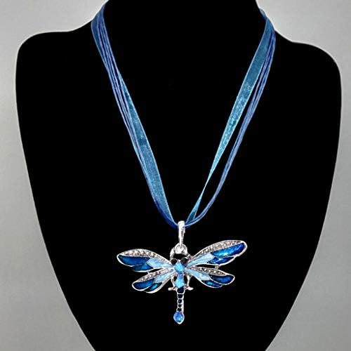 Lutos Creative Bohemian nakit etnički emajl Dragonfly Diamond ogrlica privjesak Duks lančani dragulji Rođendan Poklon