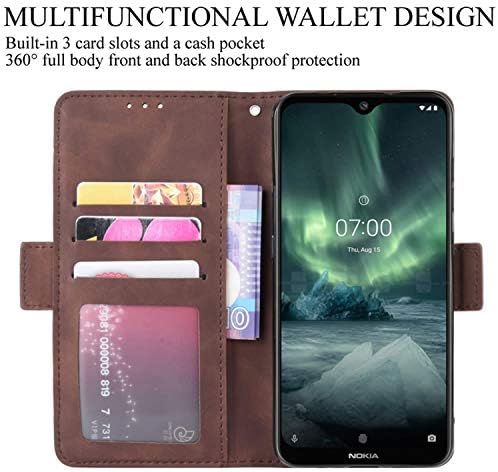 HualuBro Nokia 7.2 Case, Nokia 6.2 Case, Magnetic full Body Protection Shockproof Flip Leather Wallet Case Cover with Card Slot Holder