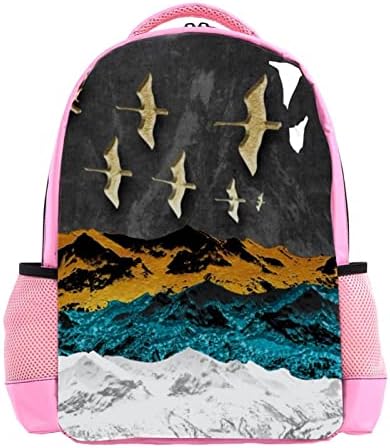 VBFOFBV ruksak za ženske pantalonske bakfa za laptop Travel Casual Torba, japansko zlatno planinsko ptica neba