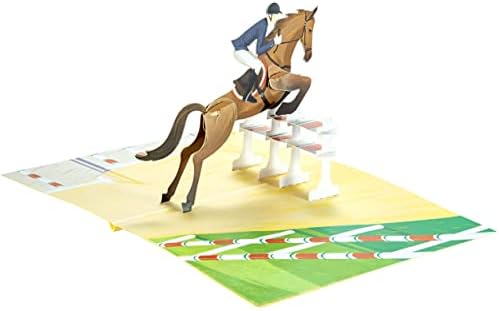 WOWPAPERART konj konj konj - 3d Iskačuća čestitka za sve prilike - rođendan, ljubav, čestitke, sreća, Sport, penzija, Božić, čestitke