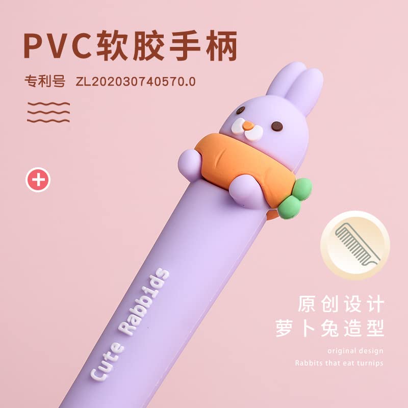 5pcs Creative Carrot Comb Creed-nazubne glatke češalj za kosu za djevojke sa Long Hair5pcs 创意 胡萝卜 梳 细齿顺发梳女长发 学生 少女 可爱 兔子 美发 梳