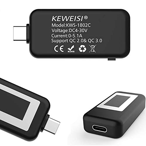 TIP-C USB metar metar metar snage USB višemetarski napon i trenutni ispitivač Digitalni multimetar za USB-C kablove, prijenosna računala,