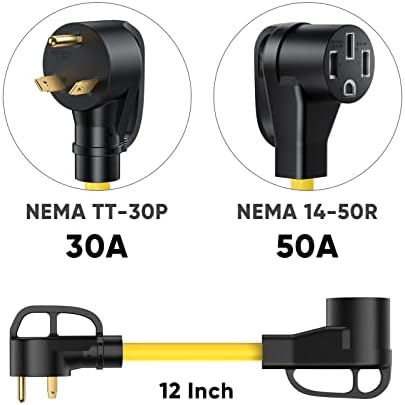 IKITS NEMA TT-30p do 14-50R, 30 Amp do 50 Amp RV adapterski kabl, 3 krak RV muški utikač na 4 krak Generator ženska utičnica, STW