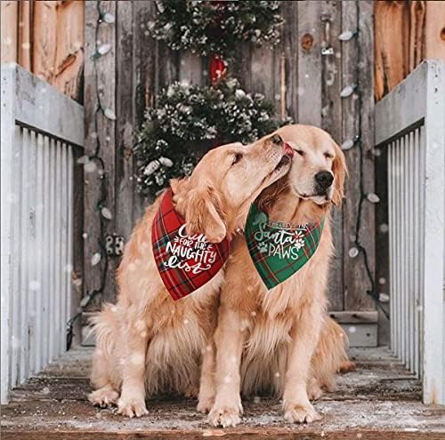 Pas plašten Christmas Bandana 3 paket, odmor Bandana za Xmas Dog štene za kostime