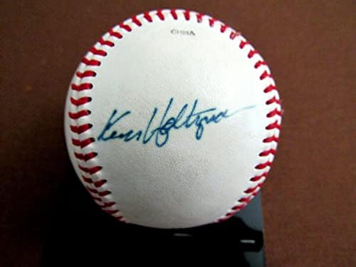Ken Holtzman 77-78 Yankees 3 x WSC A's potpisan auto vintage dijamantski bejzbol JSA - AUTOGREM BASEBALLS