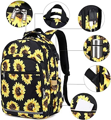 Ruksak za bluboon za žene 15,6 inčni laptop Bookbag College školski ruksak Djevojke cvjetni školski torba Dnevni paket za poslovne