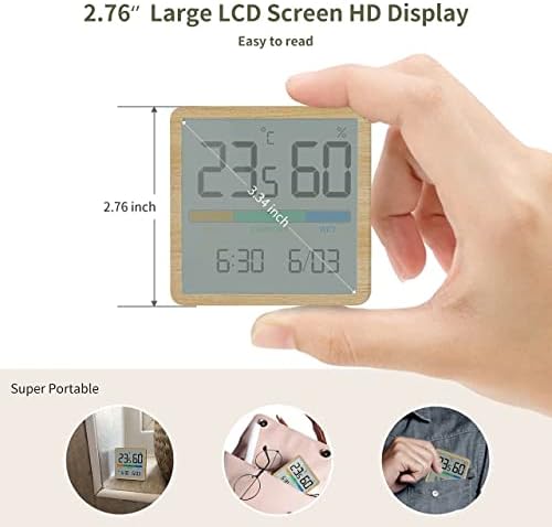 Miaohy LCD digitalni sat mjerač vlage u zatvorenom termometriju higrometar Početna Office Desktop Stolna temperatura i mjerač vlage