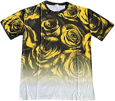 NEARTIME Muška Casual T-Shirt, ljeto Digitalni 3D Print kratki rukav Tops cvijeće Print gradijent okrugli vrat Tops