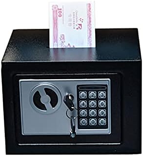 Xjzhjxb sefovi kutija Čelična kasica prasica, kutija za odlaganje dokumenata protiv krađe, sigurnosna kutija za novac Mini crna kutija