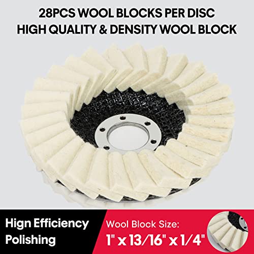 SHALL 6-Pack felt Flap Disc abrazivi 4-1 / 2 x 7/8 Sjenica, jastučić točka za poliranje vune za ugaonu brusilicu