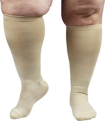 Weozsun 3 para plus veličine kompresijske čarape široke tele za žene i muškarce, čarape za let Extra velike veličine cirkulacije Podrška