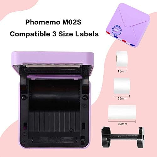 Phomemo M02S džepni termalni štampač - Bluetooth foto štampač sa 3 rolne šarenog papira za naljepnice, kompatibilan sa iOS-om + Android