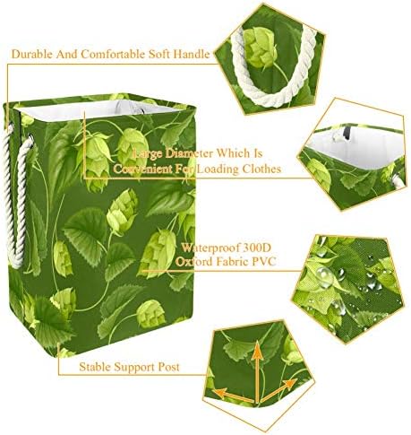 Unicey zeleni Hmelj i lišće vodootporna sklopiva kanta za veš za dečiju sobu spavaća soba dečiji rasadnik