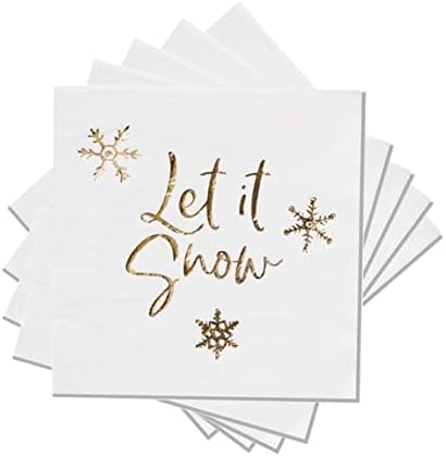 Coterie Gold Snowflake salvete i ploče za 10 osoba | Turističke ploče i salvete, Snowflake Party isporuke, zimske zalihe | 10 velikih