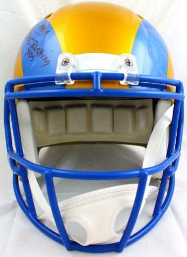 Eric Dickerson potpisao Rams Flash Speed F / S kaciga w / 2 Insc.- BeckettW Holo-autograme NFL kacige