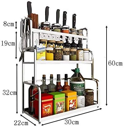 WHLMYH moderna kuhinjska polica od nerđajućeg čelika,stalak za začine kuhinjska polica Organizator paketa držač stalka za biljke stalak