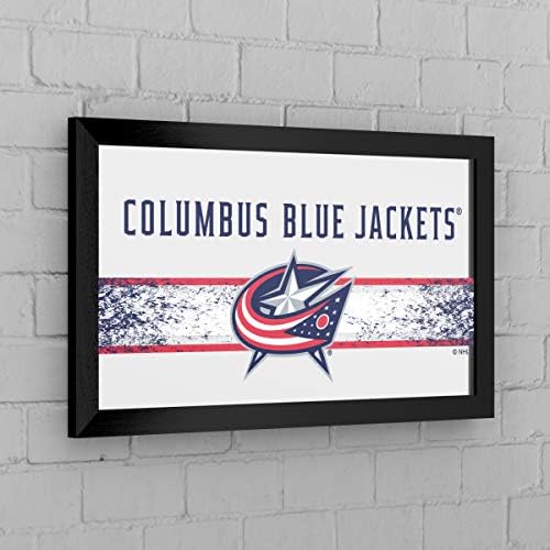Zaštitni znak Gameroom NHL Columbus plave jakne uokvirene logom ogledalo