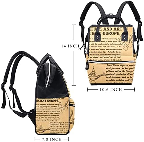 Kultura i umjetnost u drevnoj Europi novinarska vrećica za ruksak novine za bebe nazivne torbe za promjenu multi funkcije Veliki kapacitet