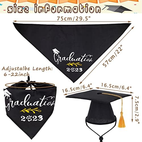 2pack matura za maturu za kućne ljubimce Bandana sa žutim reselom podesivim 2022 psa Komadići za maturu Kostimi za pranje štenad trokut