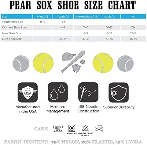PEAR SOX OTC bejzbol softball stremen čarape zlatne, smeđe, bijele