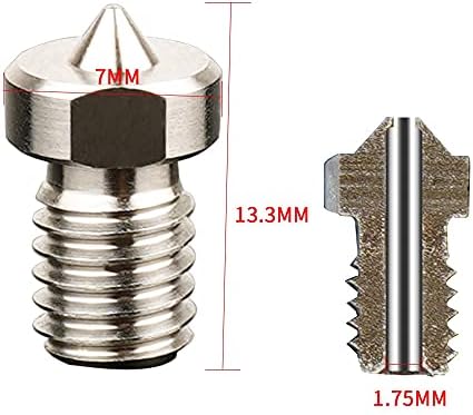 [OEM] 2pcs E-3-D V6 mlaznica TC4 Titanium legura mlaznica V5 mlaznica 3D mlaznica za pisač za 1,75 mm Hoted Extrader [Boja: TC4 Titanium