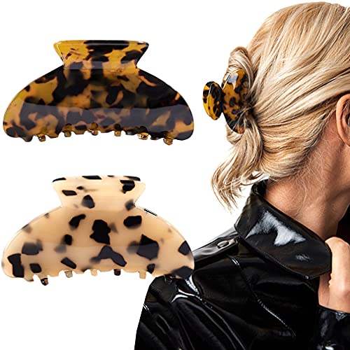 2pcs Hair Claw Banana Clips tortoise Barrettes celuloid francuski dizajn Barrettes celuloid Leopard print veliki modni dodaci za žene
