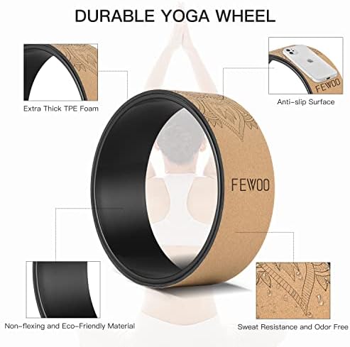 FEWOO Yoga točak za bol u leđima, Yoga Prop točak, sportski Yoga back Roller Za ublažavanje bolova, istezanje, poboljšanje fleksibilnosti,