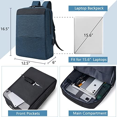 Lionvii Business Laptop ruksak za muškarce, 15,6 inčni dnevni boravak sa USB portom za punjenje, vodootporna lagana školska torba