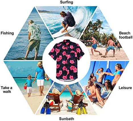 Muške Havajske Košulje Kratki Rukavi Ljetne Casual Tropske Košulje Cvjetni Dugme - Down Odmor Plaža Aloha Hawaii Shirt