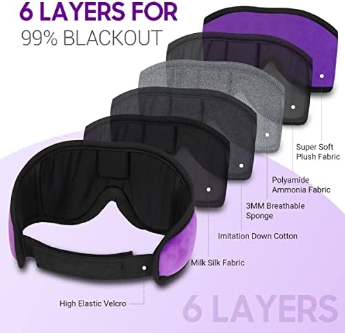 Muzikozy slušalice za spavanje Bluetooth trake za spavanje Sleep Masp Maska, bežično spavanje Maska za spavanje za bočni spavaonice