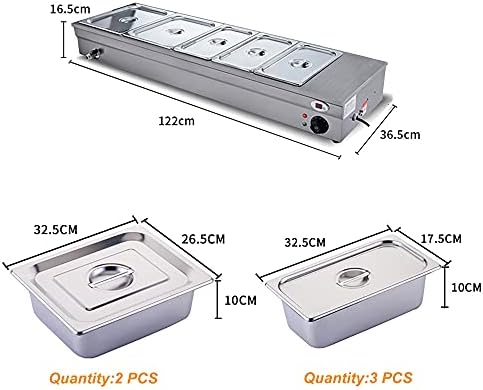 2000w komercijalni grijači za hranu, Električni grijač za hranu, 86-185℉ parni sto sa poklopcima, 3/4/5/6/8 Pan, CE FCC