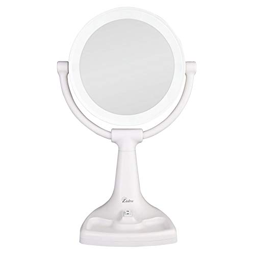 Zadro 11 W Max svijetlo fluorescentno Osvijetljeno ogledalo za šminkanje sa uvećanjem 10x/1x okretna posuda za glavu ogledalo za šminkanje,