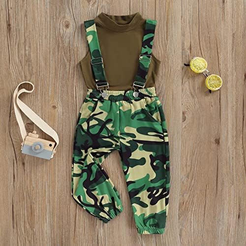 Mersariphy Toddler Baby Girl Outfits bez rukava, majice Camo kombinezone duge hlače 2pcs djevojka ljetna odjeća