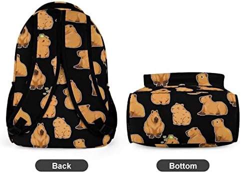 Ueshiramanu Capybara ruksak poklon za djecu Dječaci Djevojčice poliester modna Školska torba Print Travel Moderan Laptop Bookbag Crna