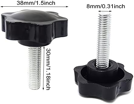Honbay 8pcs m8x30mm ručna gumba zatezanje vijčanog gumba Brzo uklanjanje steznog vijaka